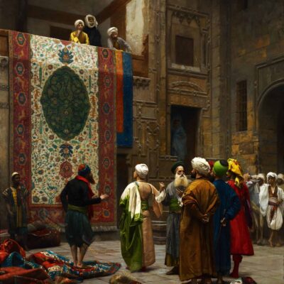 Carpet Market in Old Cairo - Hand Painted Oil Painting On Canvas