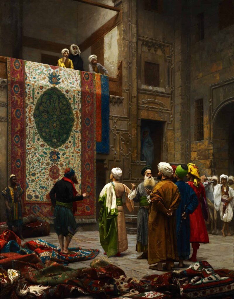 Carpet Market in Old Cairo - Hand Painted Oil Painting On Canvas