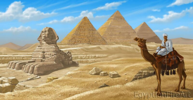 Egypt Landscape - The Civilization - Hand Painted Oil Painting On Canvas