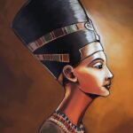 Nefertiti, Queen Of Egypt - Hand Painted Oil Painting On Canvas