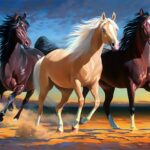 3 Arabian Horses – Hand Painted Oil Painting On Canvas