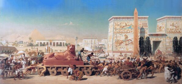 Ancient Egypt Moving Away - Hand Painted Oil Paintings On Canvas