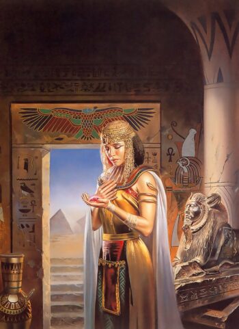 Cleopatra The Egyptian Princess - Hand Painted Oil Painting On Canvas