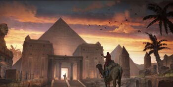 Ancient Egypt - Pyramids and Camel at Sunset - Hand Painted Oil Paintings On Canvas