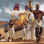 Egyptian King Cortege - Hand Painted Oil Painting On Canvas