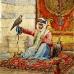 Arab Falconer  – Hand Painted Oil Painting On Canvas