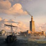 The Historical Lighthouse Of Alexandria - Hand Painted Oil Painting On Canvas