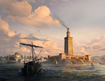 The Historical Lighthouse Of Alexandria - Hand Painted Oil Painting On Canvas