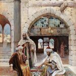 The Tric-Trac Game - The Backgammon Game - Hand Painted Oil Painting On Canvas