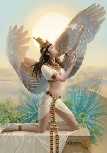Egyptian Goddess Isis - Hand Painted Oil Paintings On Canvas