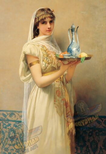 The Servant - Arabic Girl - Hand Painted Oil Painting On Canvas