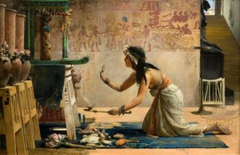 The Egyptian Cat Obsequies - Hand Painted Oil Painting On Canvas