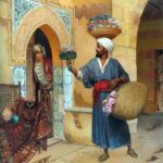 Arabic Flowers Seller – Hand Painted Oil Painting On Canvas