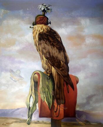 The Hooded Falcon - Hand Painted Oil Painting On Canvas
