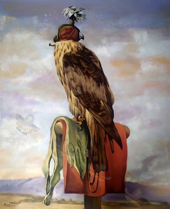 The Hooded Falcon - Hand Painted Oil Painting On Canvas