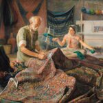 The Carpet Mender and His Daughter – Hand Painted Oil Painting On Canvas