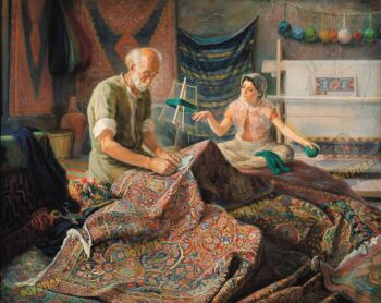 The Carpet Mender and His Daughter - Hand Painted Oil Painting On Canvas