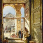 The Gate Of The Great Umayyad Mosque in Damascus - Hand Painted Oil Painting On Canvas