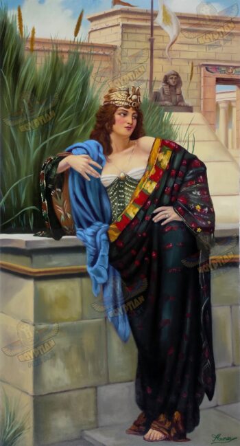 Daughter Of The Pharaoh At The Temple - Hand Painted Oil Painting On Canvas