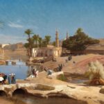 Hand Painted Artwork - View of El-Fayoum City in Egypt - Hand Painted Oil Painting On Canvas