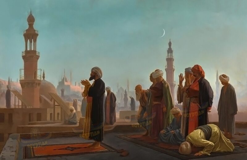 Hand Painted Artwork - Evening Prayer in Cairo Egypt - Hand Painted Oil Painting On Canvas